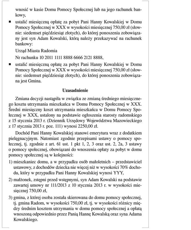Wzór Decyzji O Skierowaniu Do Dps Waloryzacja odpłatności za pobyt w DPS - Pomoc społeczna - Zadania